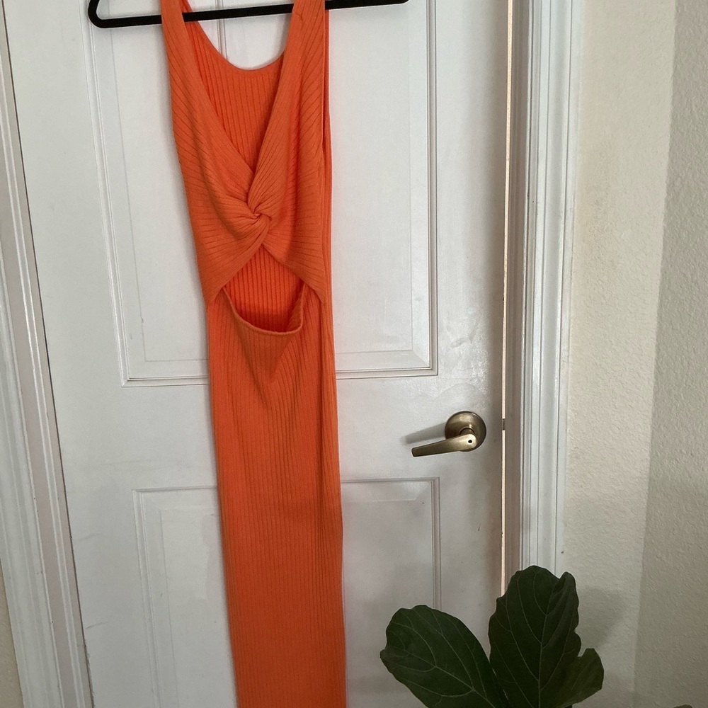 Orange Midi Dress